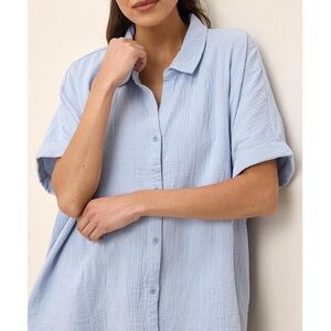Pact organic cotton gauze oversized shirt